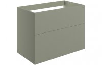 Purity Collection Statura 790mm Wall Hung 2 Drawer Basin Unit (No Top) - Matt Olive Green