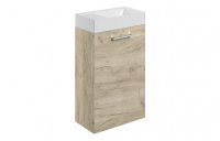 Purity Collection Volti 410mm Wall Hung 1 Door Basin Unit & Basin - Oak