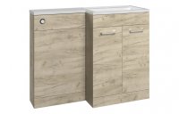 Purity Collection Verona 1100mm Floor Standing L-Shape Pack & Basin (RH) - Oak