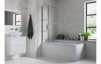 Purity Collection Two Panel Folding Bath Screen - Chrome