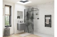 Purity Collection Icona 1200mm Leaf Design Wetroom Panel - Black