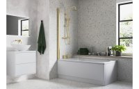 Purity Collection 1400mm Square Bath Screen - Brushed Brass