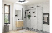 Purity Collection Icona 500mm Wetroom Side Panel & Arm - Black