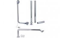 Purity Collection Exposed Bath Plug & Chain Waste With Pipe Shrouds - Chrome