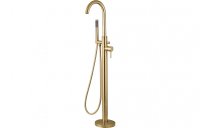 Purity Collection Padua Floor Standing Bath/Shower Mixer - Brushed Brass