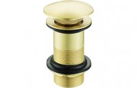 Purity Collection Unslotted Mushroom Basin Waste (1 1/4") - Brushed Brass