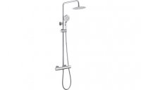 Purity Collection Gaia Cool-Touch Thermostatic Mixer Shower w/Riser & Overhead Kit - Chrome