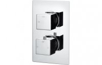 Purity Collection Meteor Thermostatic Single Outlet Twin Shower Valve - Chrome