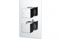 Purity Collection Meteor Thermostatic Two Outlet Twin Shower Valve - Chrome