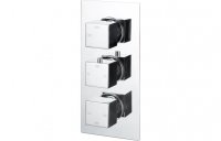 Purity Collection Meteor Thermostatic Three Outlet Triple Shower Valve - Chrome