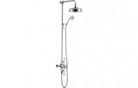Purity Collection Hadley Traditional Exposed Two Outlet Shower Valve w/Riser Kit & Overhead - Chrome