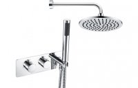 Purity Collection Selene Shower Pack One - Two Outlet Twin Shower Valve w/Handset & ABS Overhead - Chrome