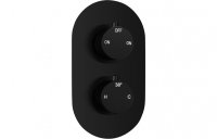 Purity Collection Two Outlet Twin Shower Valve - Matt Black