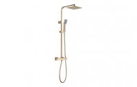 Purity Collection Square Thermostatic Bar Mixer w/Riser Kit - Brushed Brass