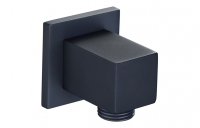 Purity Collection Square Wall Outlet Elbow - Matt Black