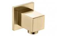 Purity Collection Square Wall Outlet Elbow - Brushed Brass