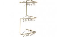 Purity Collection Elise 3-Tier Corner Shower Caddy - Brushed Brass