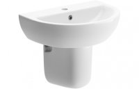 Purity Collection Vineyard 550mm 1 Tap Hole Basin & Semi Pedestal
