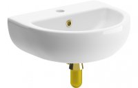 Purity Collection Vineyard 450mm 1 Tap Hole Cloakroom Basin & Brushed Brass Bottle Trap