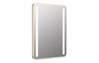 Purity Collection Edge 500x700mm Rounded Front-Lit LED Mirror - Brushed Brass