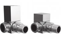 Purity Collection Square Chrome Radiator Valves - Corner