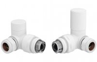 Purity Collection Patterned White Radiator Valves - Corner