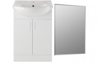 Purity Collection Visio 560mm Floor Standing Basin Unit & Mirror Pack