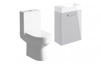 Purity Collection Volti 410mm Wall Hung Basin Unit & C/C Toilet Pack - Grey Gloss