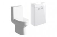 Purity Collection Volti 410mm Wall Hung Basin Unit & C/C Toilet Pack - White Gloss