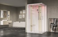Novellini Skill A Essential 120 x 100cm Multifunction Shower Cubicle with 2 Sliding Doors & 2 Fixed Panels (Corner Entry)