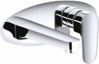 Just Taps Plus Base 2-Hole Wall Mounted Basin Mixer Tap Single Handle - Chrome