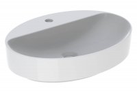 Geberit VariForm 600mm 1 Tap Hole Oval Lay-On Countertop Basin - No Overflow