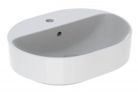 Geberit VariForm 500mm 1 Tap Hole Elliptic Lay-On Countertop Basin - With Overflow