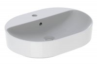 Geberit VariForm 600mm 1 Tap Hole Elliptic Lay-On Countertop Basin - With Overflow