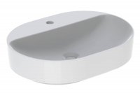 Geberit VariForm 600mm 1 Tap Hole Elliptic Lay-On Countertop Basin - No Overflow