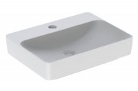 Geberit VariForm 600mm 1 Tap Hole Rectangular Lay-On Countertop Basin - No Overflow