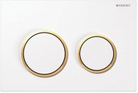 Geberit Omega 20 White/Gold-plated/White Dual Flush Plate - Stock Clearance