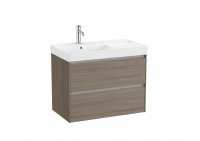 Roca Ona Unik 800mm Left Hand Basin & Dark Elm Unit (2 Drawers)