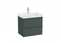 Roca Ona Unik 650mm Basin & Matt Green Unit (2 Drawers)