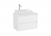 Roca Ona Unik 800mm Matt White Left Hand Unit & Countertop (2 Drawers)