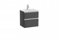 Roca The Gap Compact Anthracite Grey 500mm 2 Drawer Vanity Unit with Basin