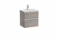 Roca The Gap Compact City Oak 500mm 2 Drawer Vanity Unit with Basin