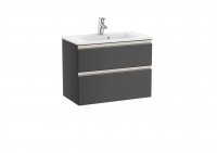 Roca The Gap Compact Anthracite Grey 700mm 2 Drawer Vanity Unit with Basin
