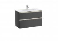 Roca The Gap Compact Anthracite Grey 800mm 2 Drawer Vanity Unit with Basin