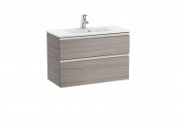 Roca The Gap Compact City Oak 800mm 2 Drawer Vanity Unit with Basin