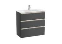 Roca The Gap Compact Anthracite Grey 800mm 3 Drawer Vanity Unit with Basin