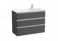 Roca The Gap Anthracite Grey 1000mm 3 Drawer Vanity Unit with Right Handed Basin