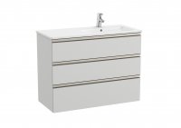 Roca The Gap Arctic Grey 1000mm 3 Drawer Vanity Unit with Right Handed Basin