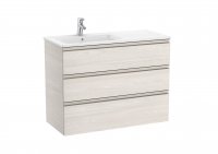 Roca The Gap Nordic Ash 1000mm 3 Drawer Vanity Unit with Left Handed Basin