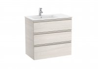 Roca The Gap Nordic Ash 800mm 3 Drawer Vanity Unit with Left Handed Basin